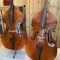 Vintage and handcarved European double basses