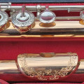 Powell 9K Aurumite Conservatory Flute. Sterling Mechanism, 9K Solid Gold Lip.